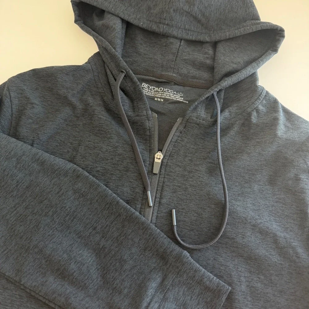Beyond Yoga Freefit Men's Full Zip Hoodie Dark Gray Medium workout active